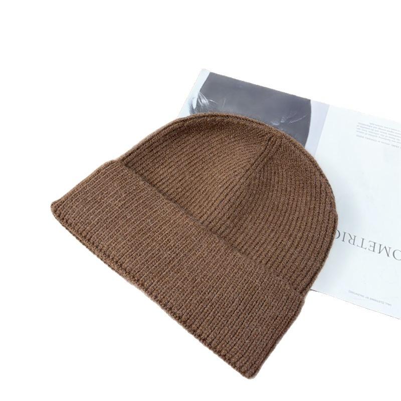 Knitted Hat, Can Add Logo Autumn and Winter Cashmere Warm and Cold Hat Men's and Women's Pullover Wool Hat Embroidery Cold Hat