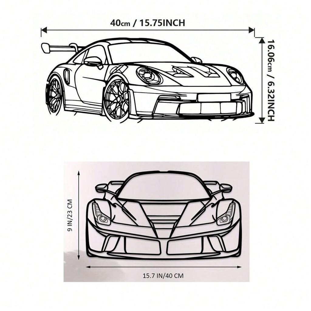 1Pc Metal Wall Art Car Sign 15.75x6.32 Inch Creative Modern Home Decor Gift