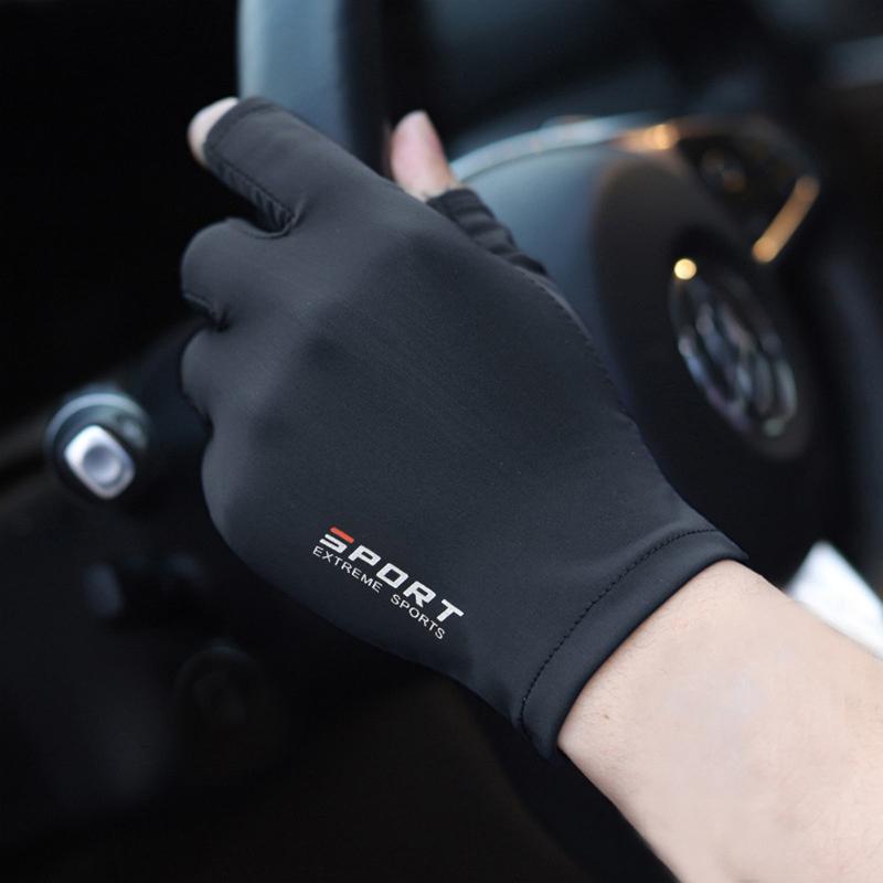 Ice Silk Halffinger Cycling Gloves For Men And Women Outdoor Sports Fitness Driving Fishing Highelastic Comfortable