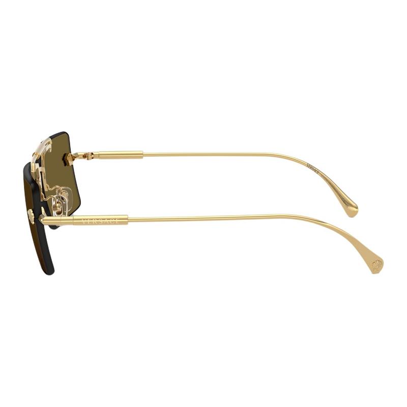 Versace Brand Logo Design Metal Aviator Sunglasses Women's Gold 65985563 VE2245 100273-gold 60