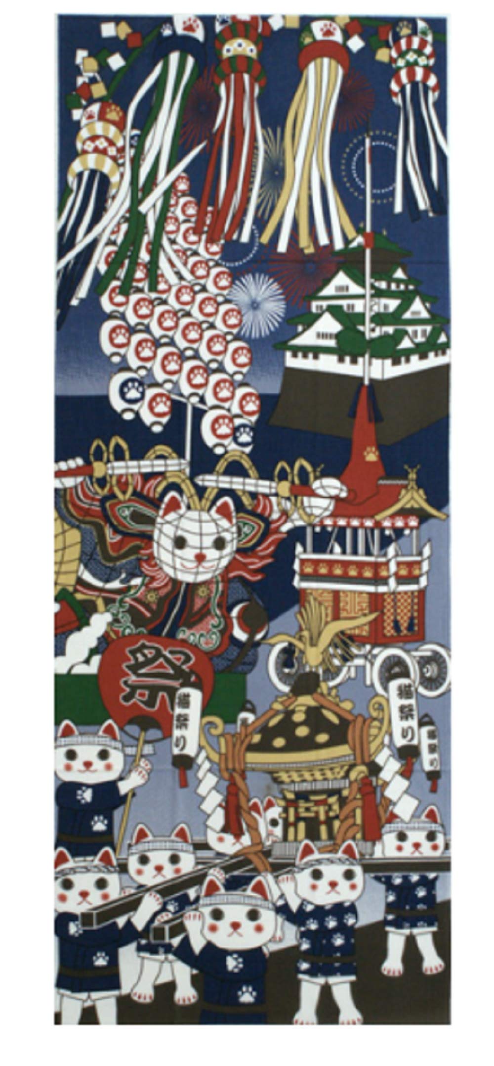 Lucky Cat Festival Japanese Tenugui Yagisei Maneki-neko (beckoning cat)