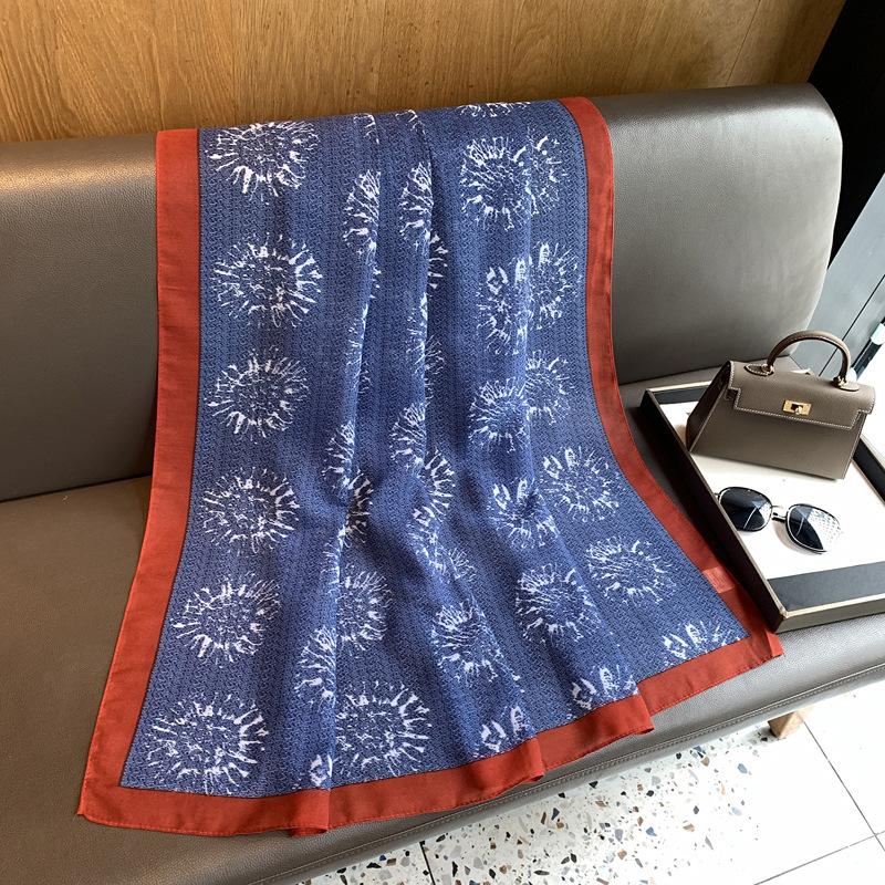Summer Versatile Waist Shawl Sun Print Outer With High-End Scarf Versatile Square Scarf Large Silk Scarf Scarf Square Scarf