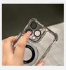 2025 Luxury Plating Shockproof Magnetic Bracket For Magsafe Clear Case For iPhone 15 16 14 13 12 11 Pro Max With Holder Stand Cover