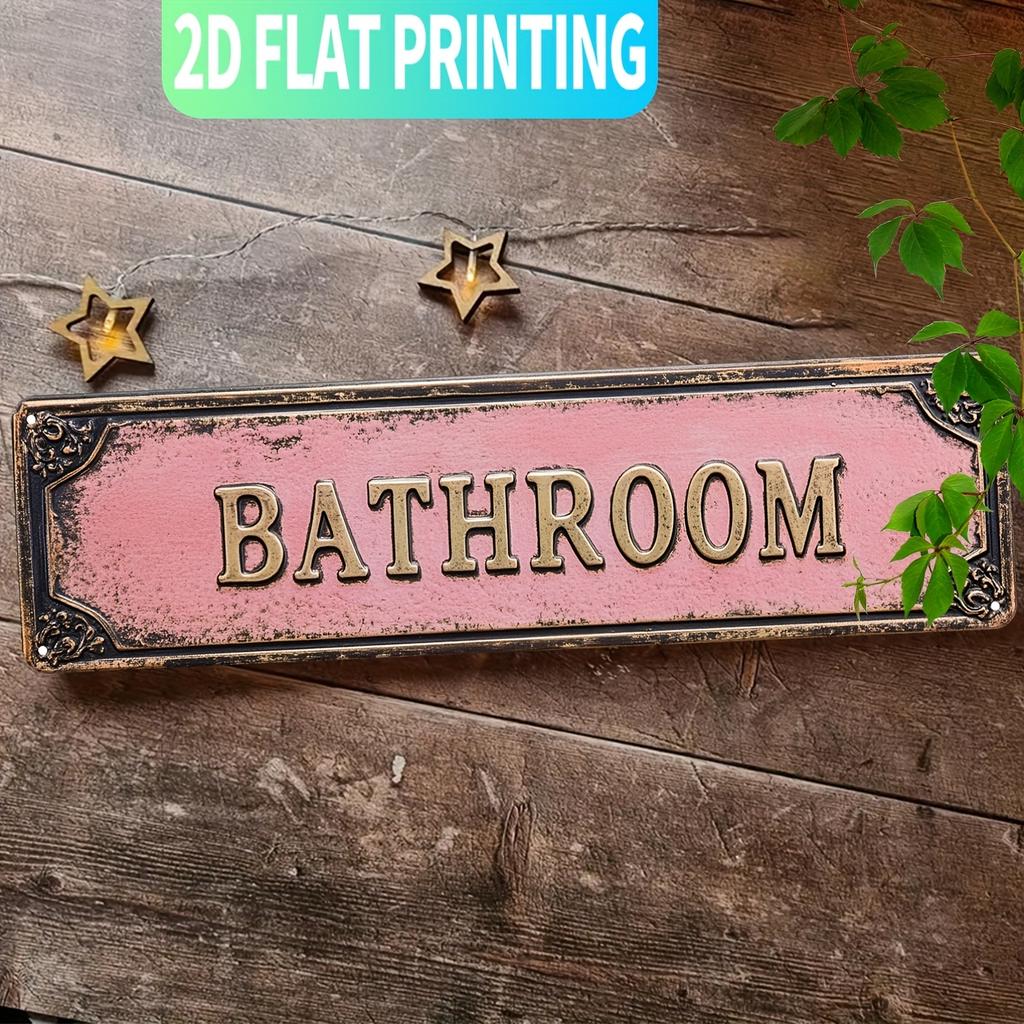 Vintage 'Bathroom' Metal Sign ,Wall Decor for Bathrooms,Bedrooms & More - Classic Home Accent, Nostalgic Decoration