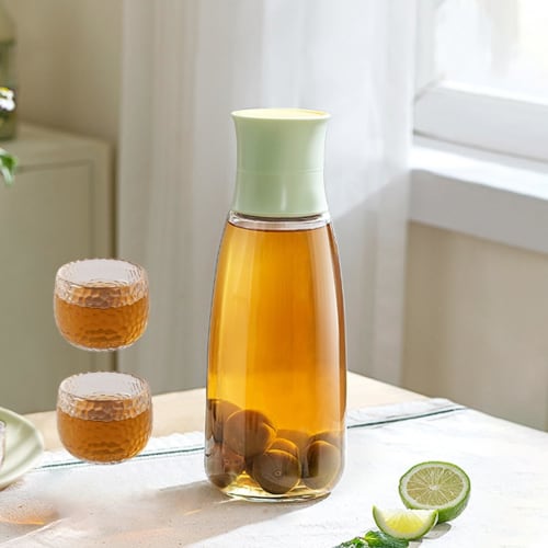 Tbfyou Plum Syrup Bottle, Fruit Wine Bottle, Bayberry Wine Bottle, Food-Grade Heat-Resistant Glass, Triple-Layer Seal, Lidded Funnel, Built-in Filter,