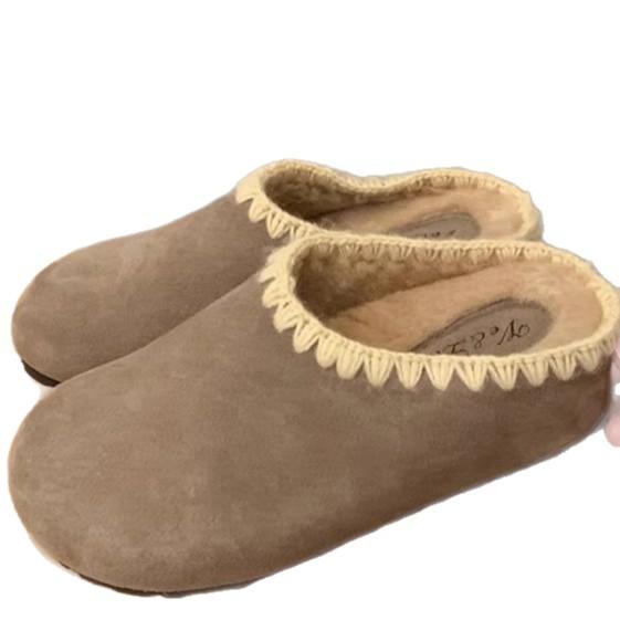 Retro bestickte Boken Schuhtasche Kopf Halbschuhe Damen Oberbekleidung 2025 Herbst neue dicksohlige Innenhöhe erhöhende Boken Einzelschuhe