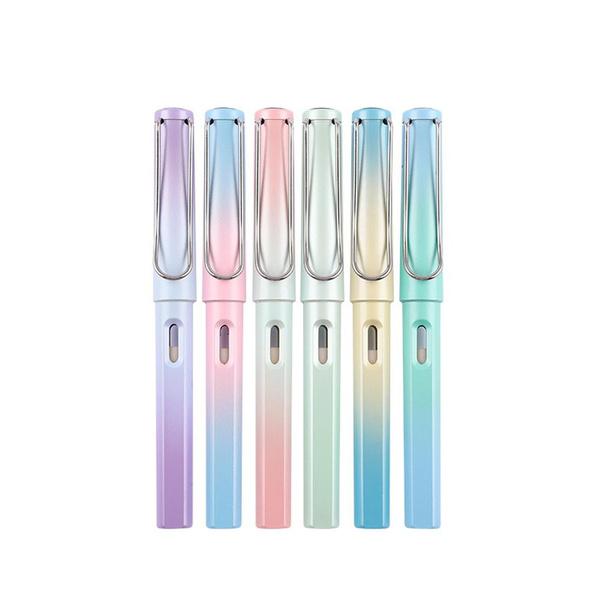 

6 шт./компл. цветные вечные карандаши с градиентом и ластиком, вечный бесчернильный карандаш для письма для школьного офиса