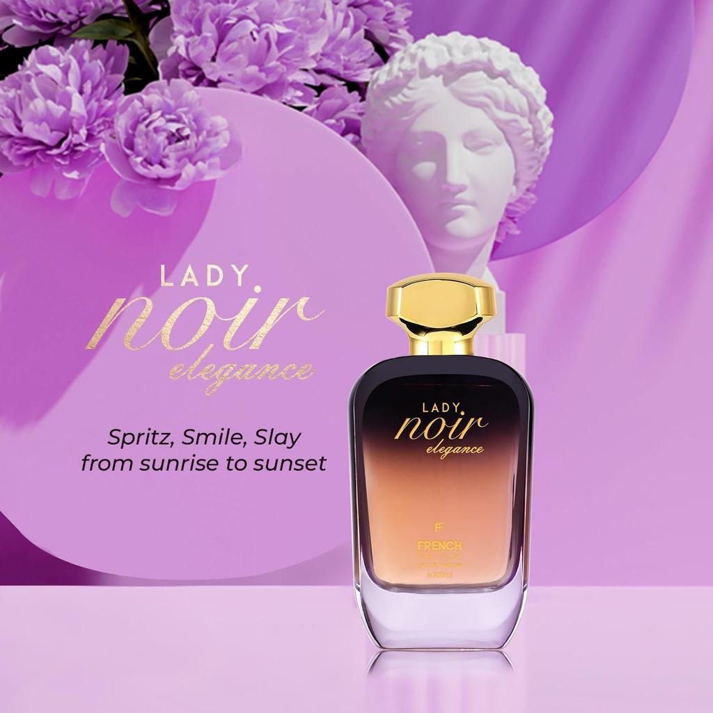 French Factor Lady Noir Perfume For Women With Floral Amber Notes Long Lasting Eau De Parfum Gift For Girls