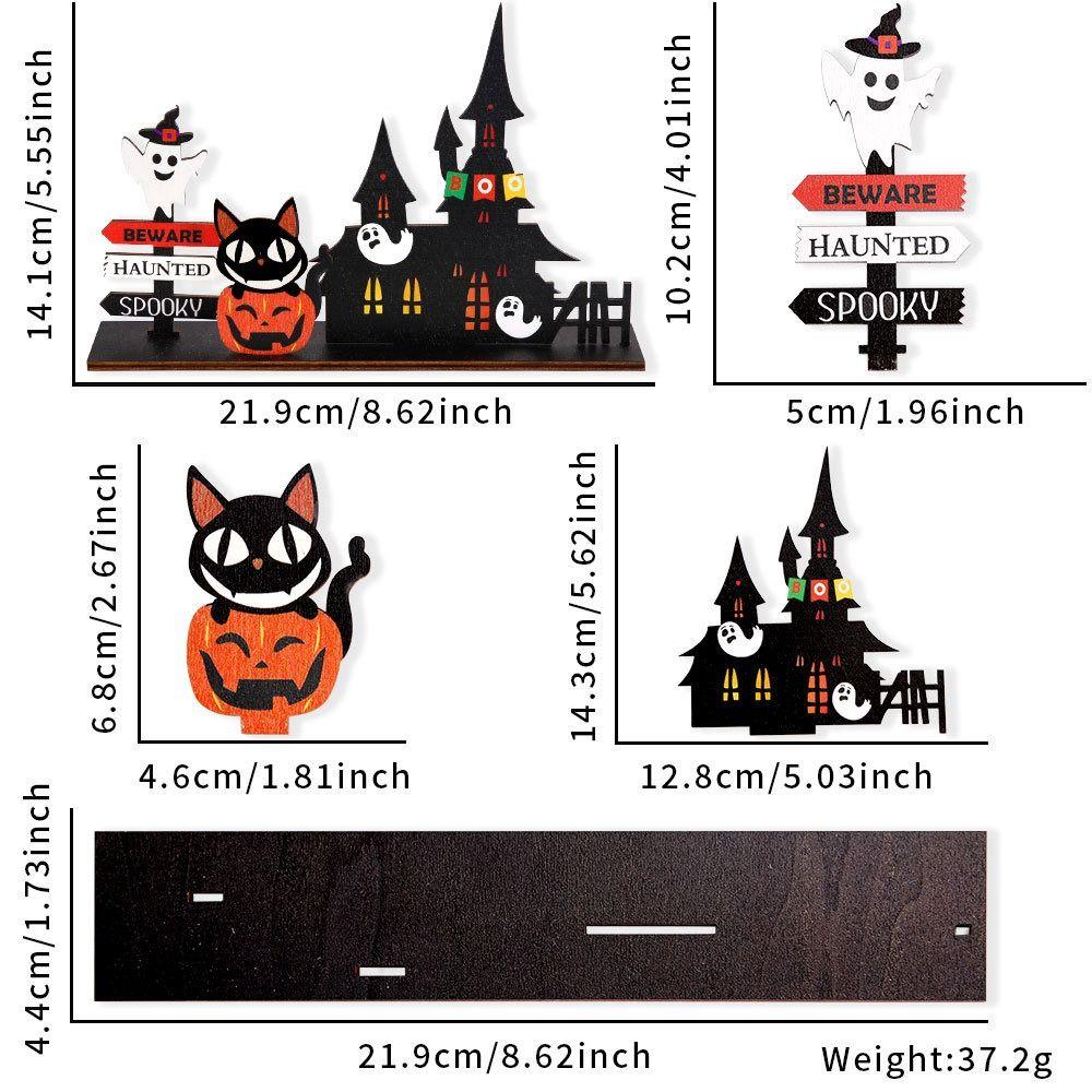 3D Ghost Castle Desktop Ornament Cartoon Halloween Decoration Stand Scene Layout
