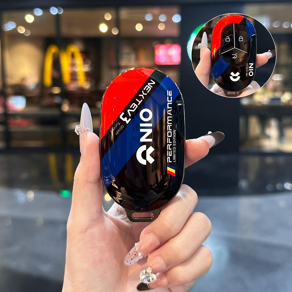 Suitable for key covers of NIO vehicles: ES6, ES8, EC6, ET5T, ET7, ES7, EC7 Carbon Fiber Texture Key Protection Shell