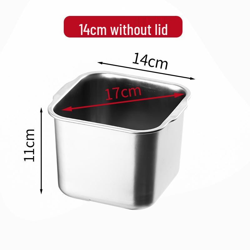 304 Stainless Steel Square Jam Bowl with Lid - Commercial Kitchen Seasoning and Sauce Container.