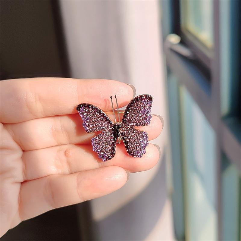 

Брошь-бабочка из бриллиантов, женские аксессуары, брошь для куртки, кардигана, свитера, декоративные аксессуары высокого класса