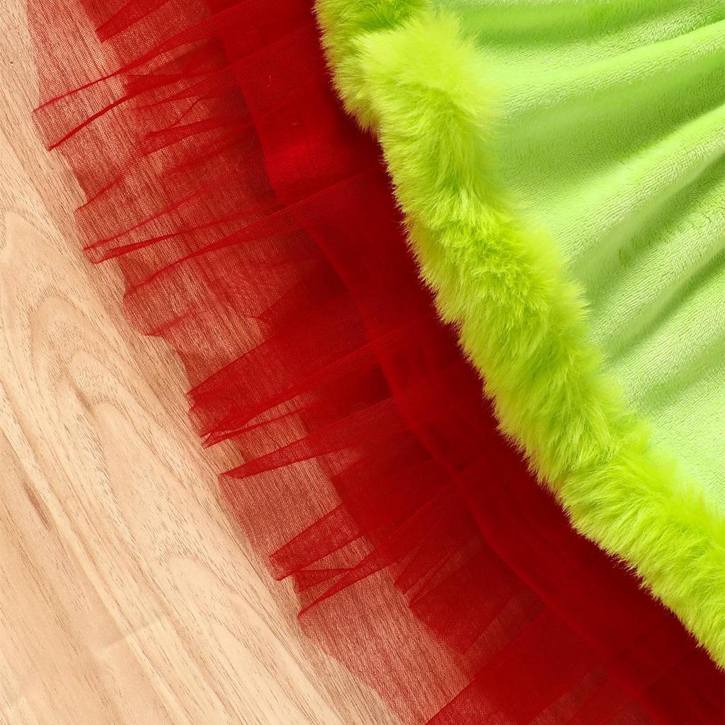 European & American Style Off-Shoulder Christmas Dress for Little Girls – Cute Mesh Puffy Skirt Princess Dress