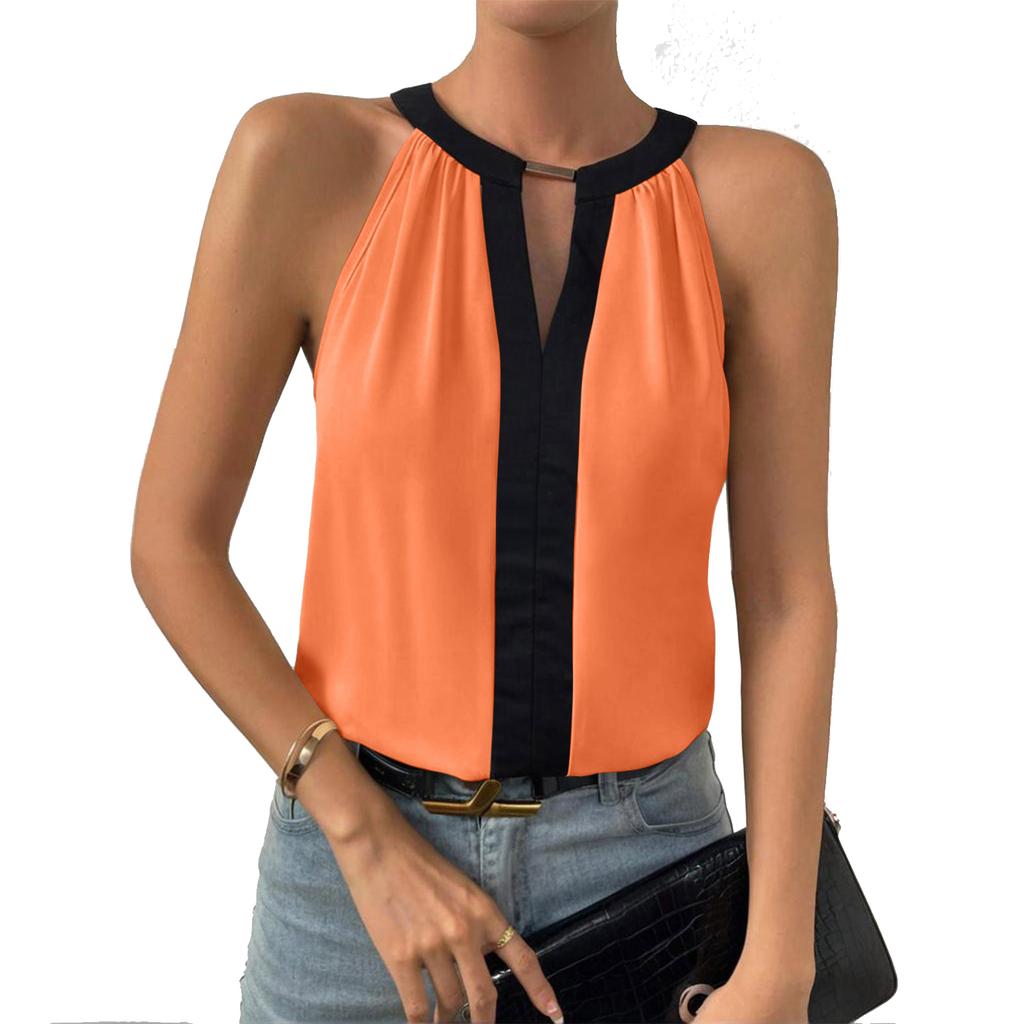 Womens Spring Tops Sleeveless Neck Blouse Summer Shirts for Women Casual Loose Fit Tunic Womens Summer Shirts 2026 Dressy Tops for Women