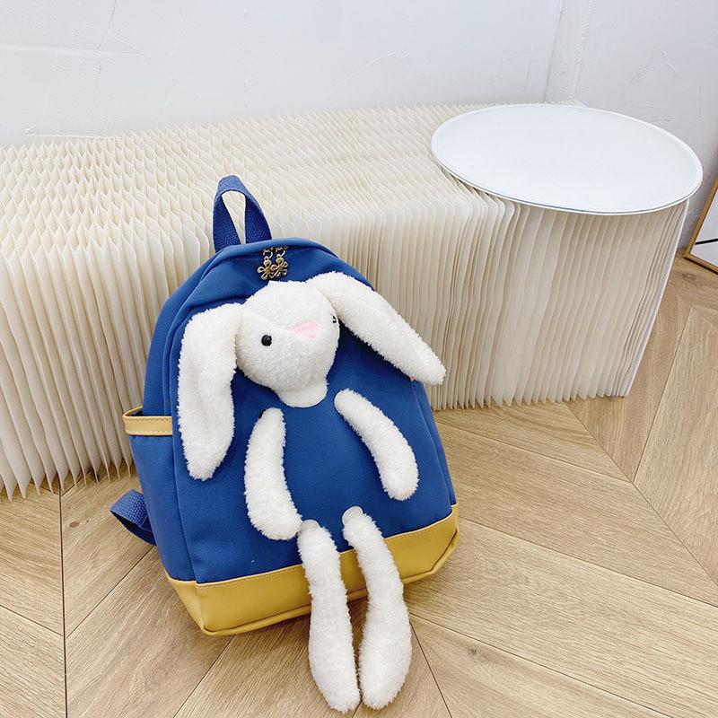 Cute Bunny Design Preschool Backpack Durable Soft Canvas Schoolbag For Kids Unisex