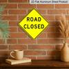2D Flat 1pc, Road Closed Crossing Sign Zone Xing Funny Metal Sign Novelty Road Sign Wall Decoration Metal Plaque, for Outdoor Indoor, Fence Home