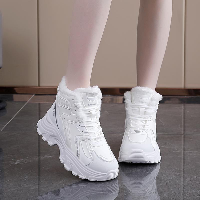 TUINANLE Winter Sneakers with Fur Shoes Woman Casual Sports Skateboard Trainers Women Comfort Warm Plush Athletic Shoes