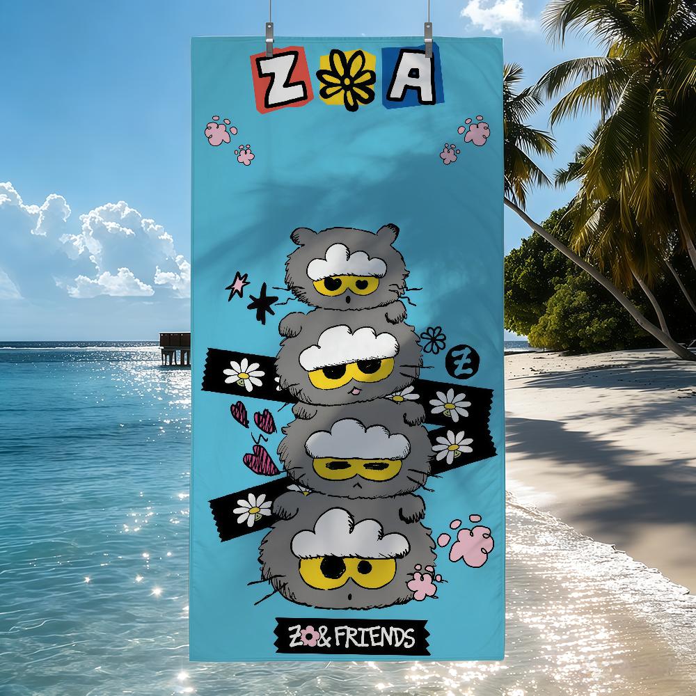 Cloud Cat Z-ZOA F-FRIENDS Towel Quick Drying Beach Towels Are Suitable For Swimming Pools Camping Yoga And The Gym