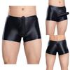 Breathable Low Rise Boxer Briefs with Sheath Pouch and Elastic Waistband for Men Glossy Swim Trunks Loungewear Sleep