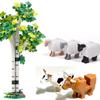 MOC Medieval Building Blocks Compatible Flame Feather Camping Wooden Pile Bonfire Tent Accessories Model Mini Bricks Toys Gifts