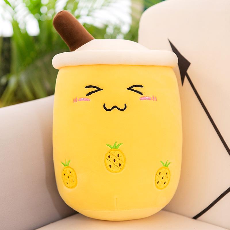 Super Soft Plush Milk Tea Cup Pillow - Cylindrical Sleeping Doll for Kids & Girlfriend Gifts