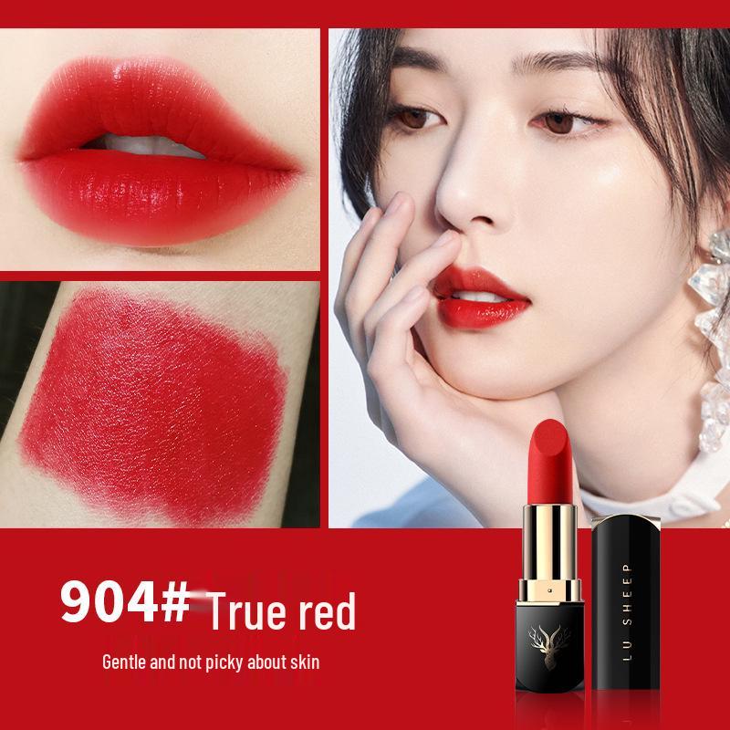 Deer Sheep Moisturizing Velvet Lipstick: Matte, Long-Lasting, Waterproof, Fade-Resistant, Non-Stick.