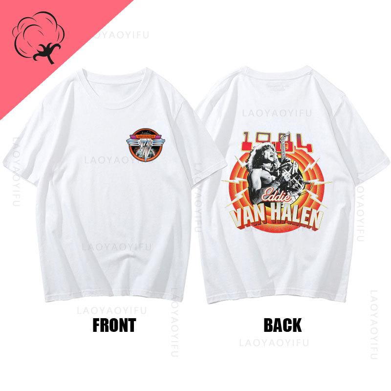 

Hot Sale Eddie Van Halen Evh Theme 100Cotton Summer Clothing Unique Short Sleeve Tee Graphic Gym Top Streetwear Unisex T Shirt 4XL