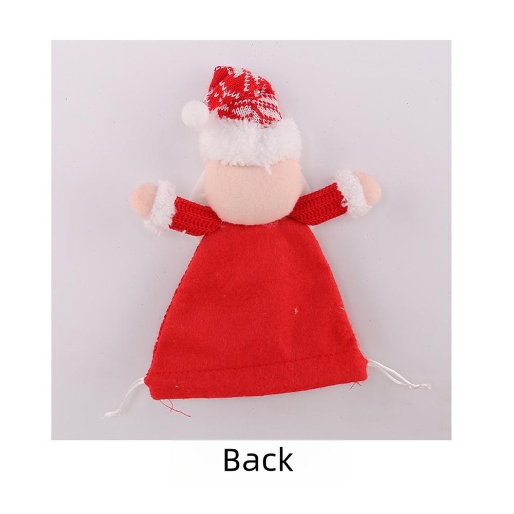 Christmas Knitted Candy Bag Plush Toy Present Pouch for Fruit Decor Xmas