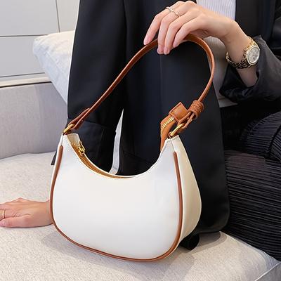 Lady Vintage Knödel Unterarmtaschen für Damen PU Leder Reißverschluss Schultertasche