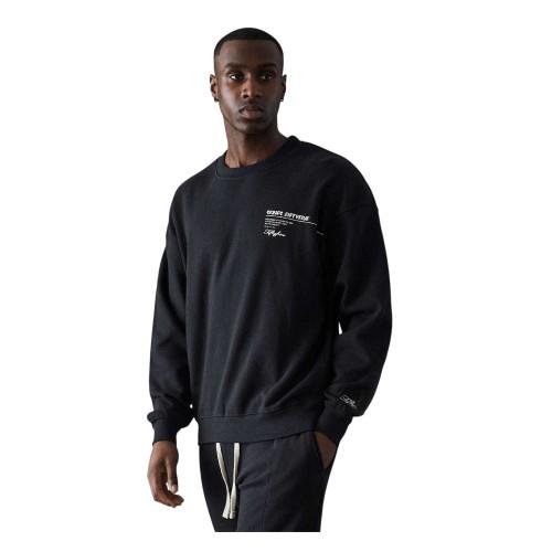 Fiftyfive Mens Back Print Crew Neck Sweatshirt