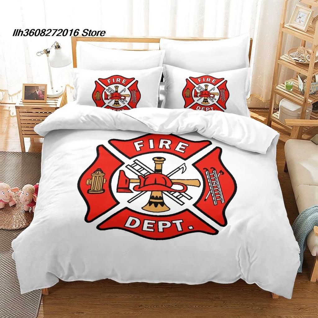 Comforter New Firefighter Rescue Bedding Set Single Twin Full Queen King Size Bed Set Aldult Kid Bedroom Duvet Set 3D Bed