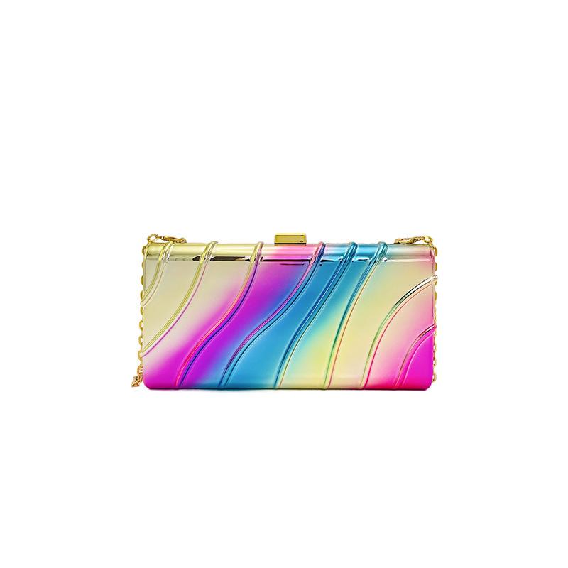 Acrylic bag 2025 new European and American fashion glossy color shoulder bag women's crossbody chain box bag tide