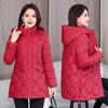 Stylish and Thick Winter Down Cotton Jacket for Middle-Aged and Elderly Women, Plus Size, Short Padded Outerwear.