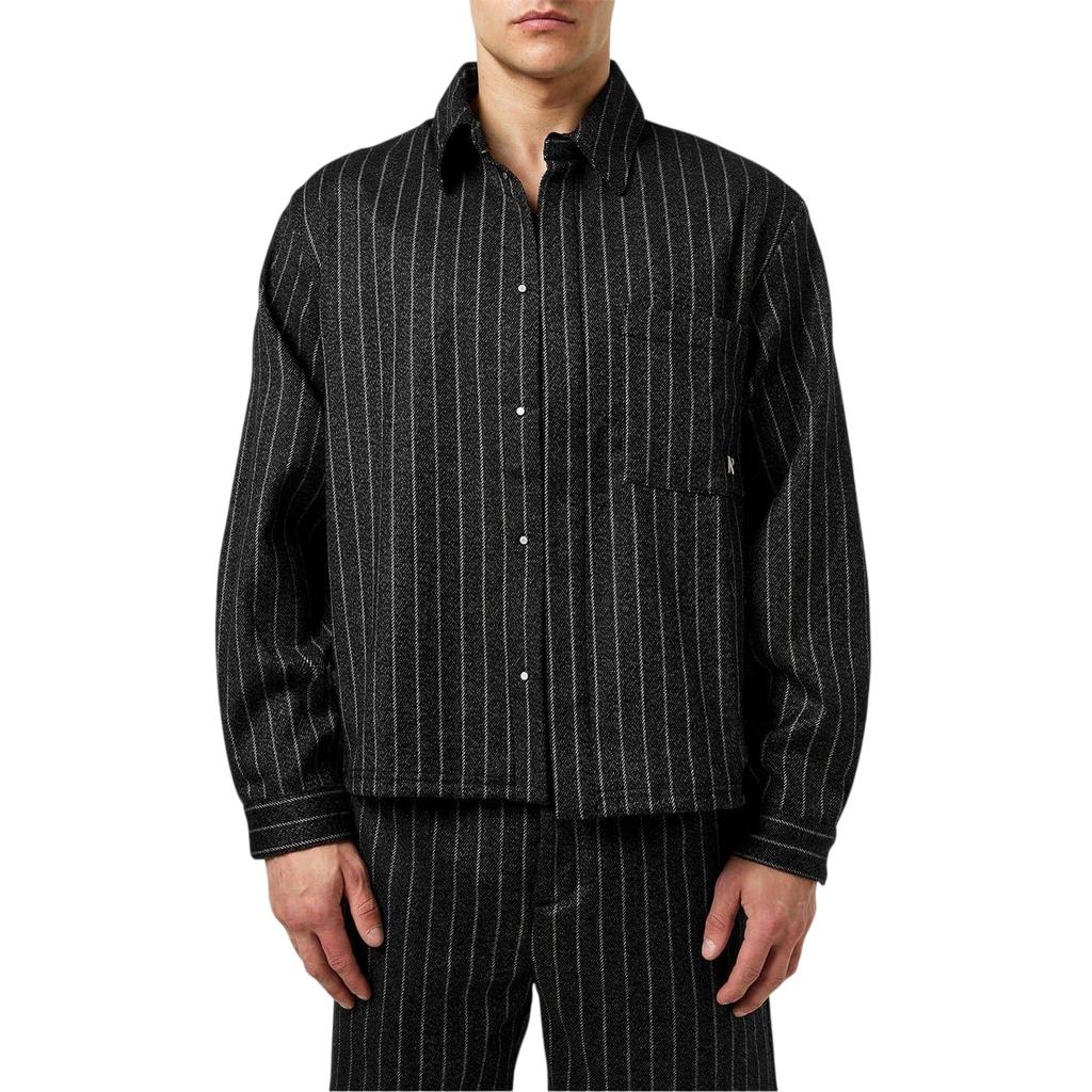 Camicia da sovrapporre da uomo a righe sottili, vestibilità rilassata