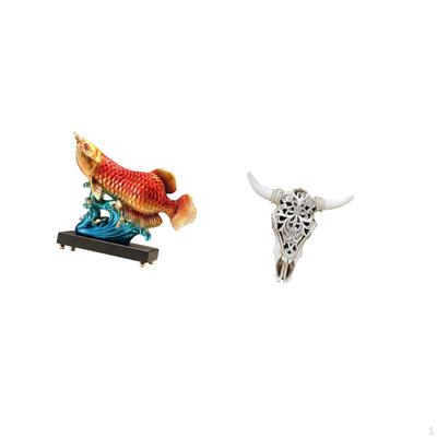 Arowana Prosperity Bull Head Resin Sculpture Tabletop And Wall Ornament Decorative Figurine for Home