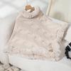 Women's Autumn and Winter Large Size Sleeve Knitted Wool Collar Thickened Thick Crest Shawl Loose Sweater Cape Top Women 6 Colors