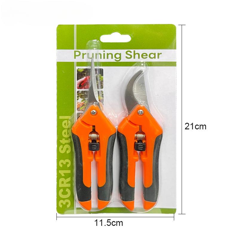 Pruning Shears Fruit Picking Scissors Steel PP TPR Handles 2 Pcs