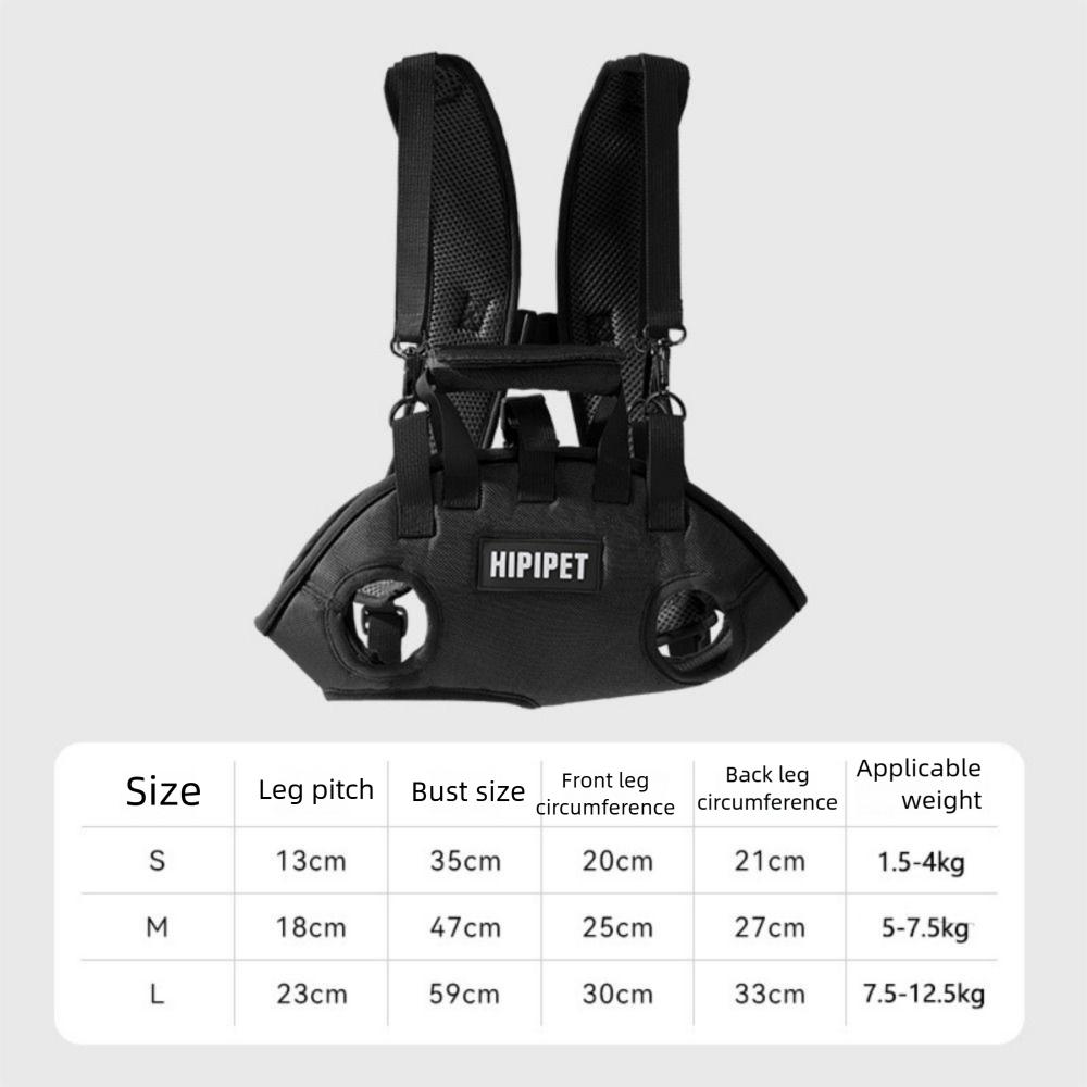 Adjustable Strap Dog Lift Harness Breathable Horizontal Hugging Backpack  Medium and Large Size