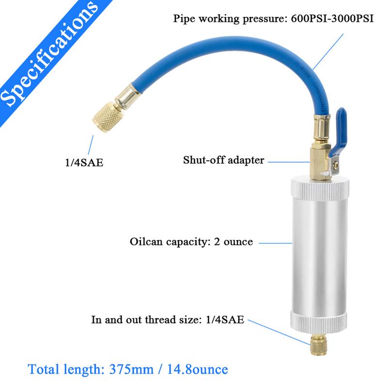 Car Refrigerant Oil Injector Compressor Oil Injector Air Conditioning Car Oil Injector For R12 R134A Car Accessories