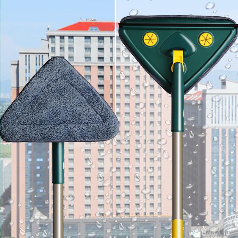 Washing Glass Ceiling Car Wash Cleaning Squeegee Kitchen Wall Flat Mop Windows Telescopic Wiper Brush With Chenille Triangle Mop