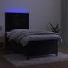 Maison Exclusive - Sommier à lattes de lit avec matelas LED Noir 90x200 cm Velours