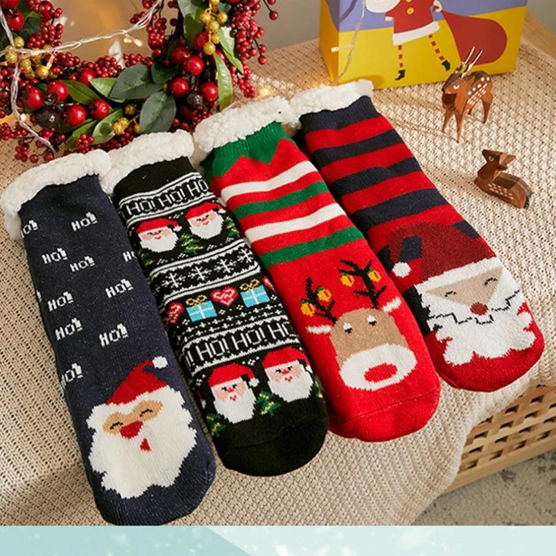 Fuzzy Sleeping Socks Women Winter Heart Funny Cute Kawaii Non Slip Cartoon Short Soft Comfy Female Floor Slippers Sock Designer