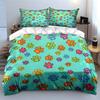 Colorful Paw Print Gift Set Soft Comfortable Duvet Cover Bedding Set Included 1*Duvet Cover & 2*Pillowcases, Gift