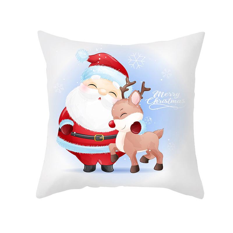 

Мультфильм акварель Рождественская наволочка с принтом милый рождественский снеговик диванная подушка наволочка 40x40cm