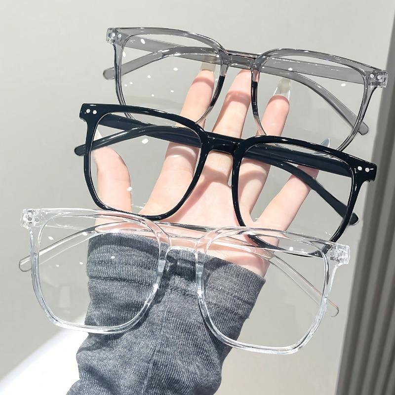 

3PCS Square Plastic Glasses Frame Fashion Men Eyeglasses Women Optical Clear Lens Transparent Spectacles Eyewear Frame