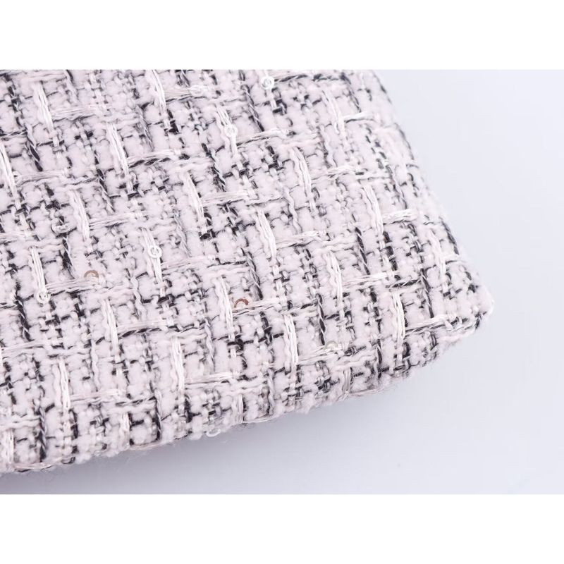 Kaslead New Women clothes Western Style Fashion Tweed Sleeveless Vest Half-Length Short dress Set