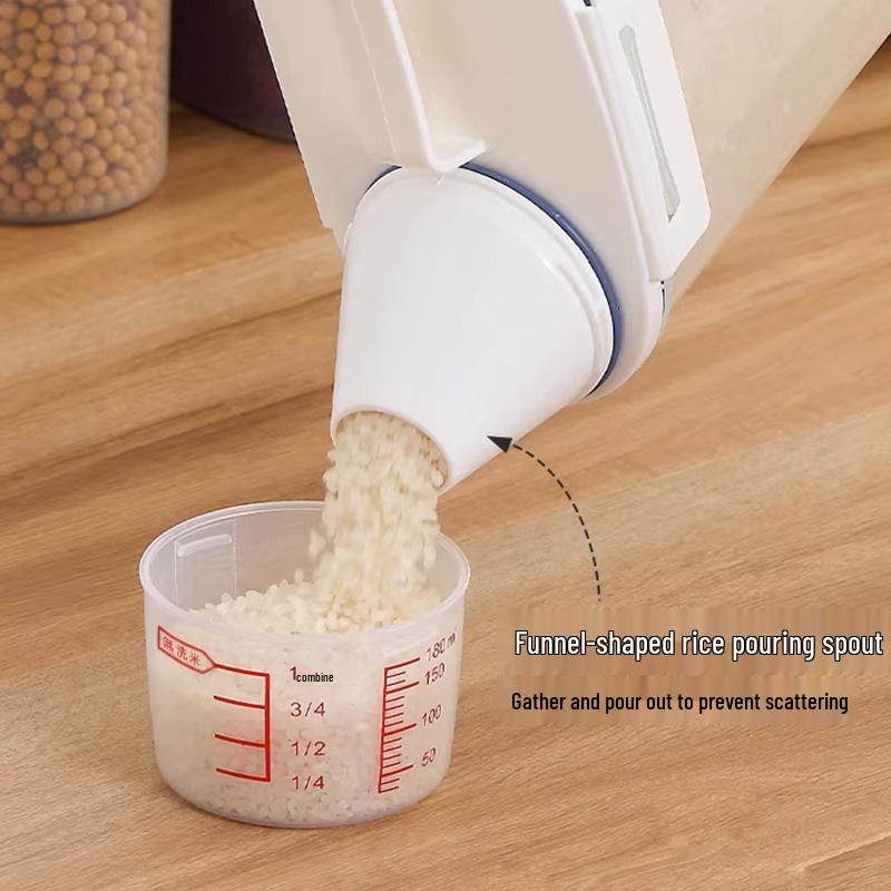 Transparent Japanese Rice Storage Bucket - Large Capacity, Insect-Proof, Double Buckle, Multi-Purpose for Grains & Cereals