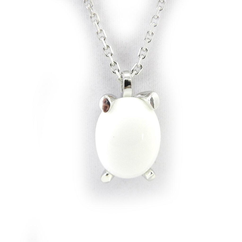 Altesse [G6897] - Opaque White 'Scarlett' Silver Necklace