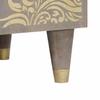 Sideboard Gray and Gold 60 x 33 x 75 cm Solid Mango Wood
