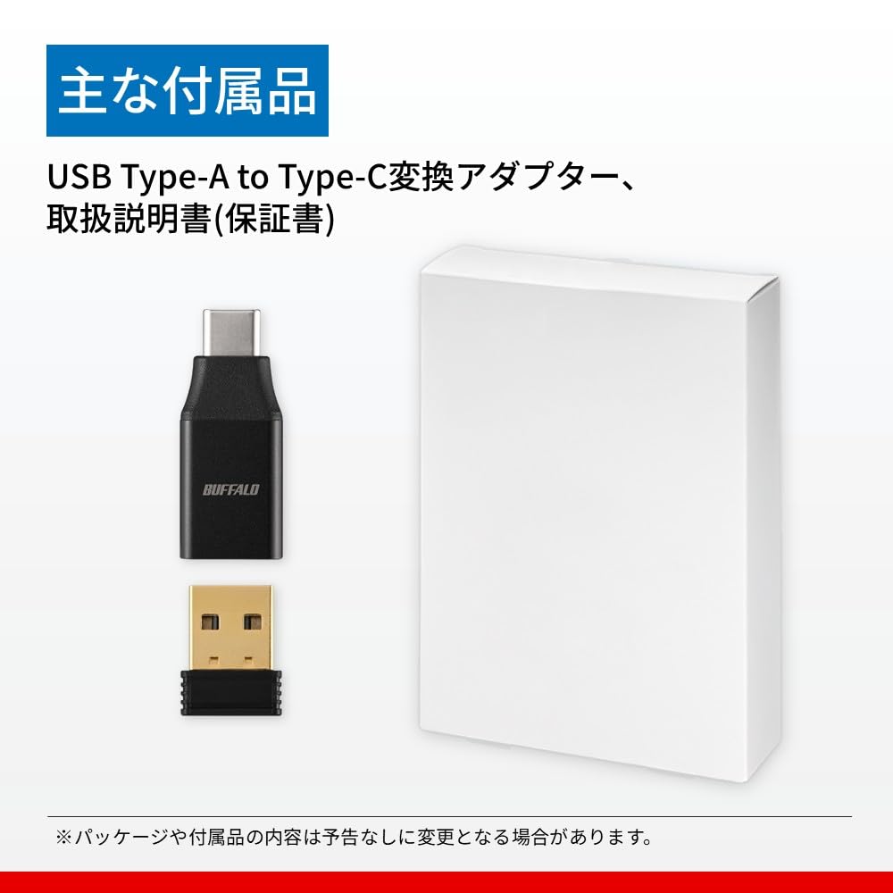 Buffalo Bluetooth Compatible USB with USB to C Included for Bluetooth Devices 5.4 Adapter/Receiver Type-A Converter, Dongle, Compact, Small, Add-On